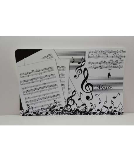 Mantel individual "Música" (Blanco y negro)