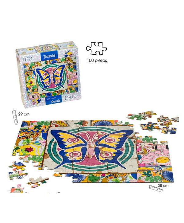 Puzzle de 100 piezas "mosaico" (mariposas)