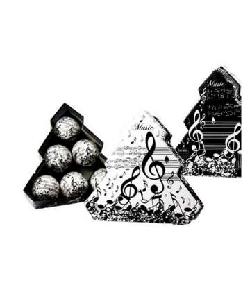 Set de 6 bolsas de navidad de música (blanco y negro)