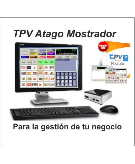 Ordenador Kit TPV + Pantalla LG 20" + Teclado Y Ratón + Cajón + Impresora Ticket+ Software Mostrador