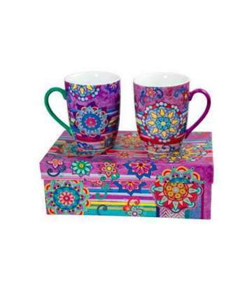 Set 2 mugs con caja de regalo mandalas